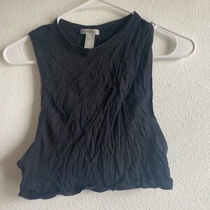 Forever 21 Gray Muscle Tee Crop Top